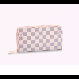 LV Zippy Wallet Damier Azur Canvas in Rose